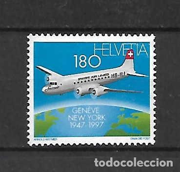 Sellos: 50&ordm; Anv&ordm; de SWISSAIR, Suiza. Sello a&ntilde;o 1997