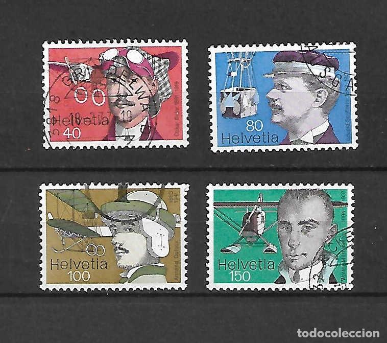 Sellos: Pioneros de la AVIACI&Oacute;N , Suiza. Sellos a&ntilde;o 1977