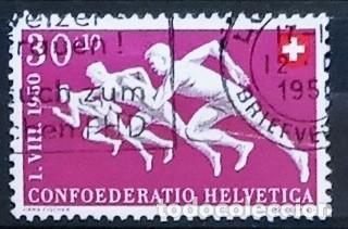 Sellos: SUIZA - IVERT 500 USADO - FIESTA NACIONAL A&Ntilde;O 1950