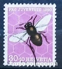 Sellos: SUIZA - IVERT 505 USADO - PRO JUVENTUD INSECTOS A&Ntilde;O 1950