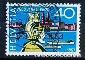 Sellos: SUIZA - IVERT 589 USADO - BIMILENARIO DE BALE 1957