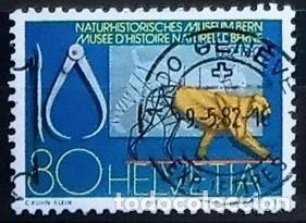 Sellos: SUIZA - IVERT 1146 USADO - 150&ordm; ANIV. MUSEO DE HISTORIA NATURAL DE BERNA A&Ntilde;O 1982