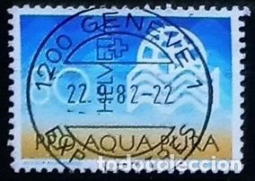 Sellos: SUIZA - IVERT 1164 USADO - CONGRESO MUNDIAL DEL AGUA EN ZURICH A&Ntilde;O 1982