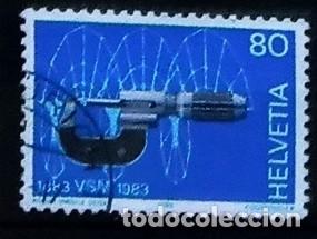 Sellos: SUIZA - IVERT 1177 USADO - CENTEN. SOCIEDAD SUIZA FABRICANTES DE MAQUINAS A&Ntilde;O 1983