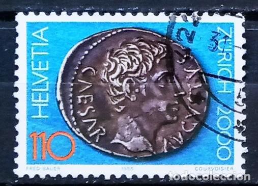 Sellos: SUIZA - IVERT 1241 USADO - BIMILENARIO DE ZURICH MONEDA ROMANA A&Ntilde;O 1986