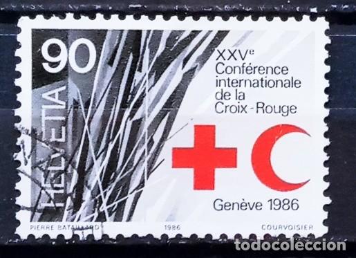 Sellos: SUIZA - IVERT 1259 USADO - 25&ordm; CONFERENCIA INTERN. DE LA CRUZ ROJA A&Ntilde;O 1986
