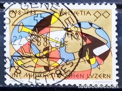 Sellos: SUIZA - IVERT 1297 USADO - 50&ordm; ANIV. SEMANAS INTEN. DE MUSICA DE LUCERNE A&Ntilde;O 1988