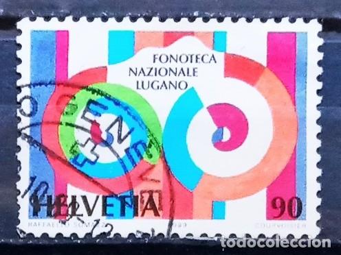 Sellos: SUIZA - IVERT 1330 USADO - FHONOTHECA NACIONAL SUIZA DE LUGANO A&Ntilde;O 1989