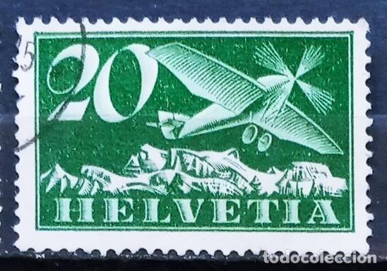 Sellos: SUIZA - IVERT AEREO N&ordm; 4 USADO A&Ntilde;O