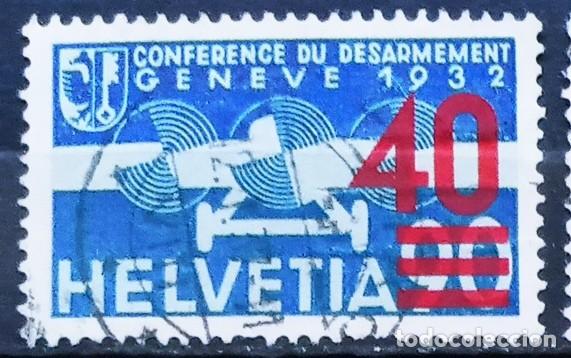 Sellos: SUIZA - IVERT AEREO N&ordm; 24 USADO SELLO CON SOBRECARGA A&Ntilde;O 1932