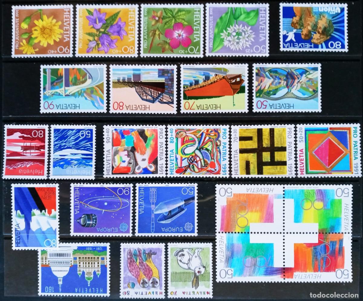 Sellos: SUIZA - IVERT A&Ntilde;O 1991 NUEVOS ** 25 SELLOS LOS DE LA FOTO