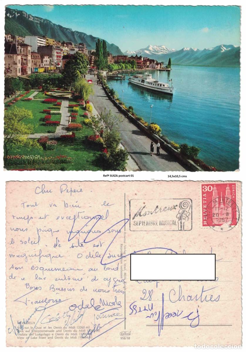 Sellos: Tarjeta circulada 20-8-67 Montreux-Chartres