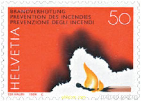 Sellos: 128675 MNH SUIZA 1984 PREVENCION DE INCENDIOS
