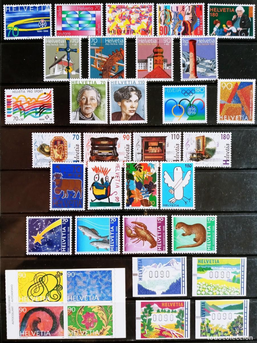 Sellos: SUIZA - IVERT ... A&Ntilde;O COMPLETO 1996 NUEVOS ** 30 SELLOS + 4 ATM - LOS DE LA FOTO