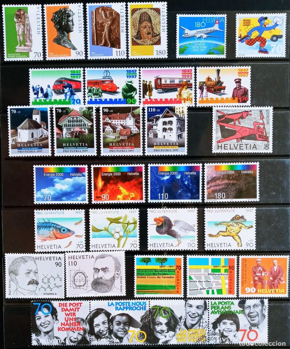 Sellos: SUIZA - IVERT ... A&Ntilde;O 1997 COMPLETO NUEVOS ** 32 SELLOS - LOS DE LA FOTO