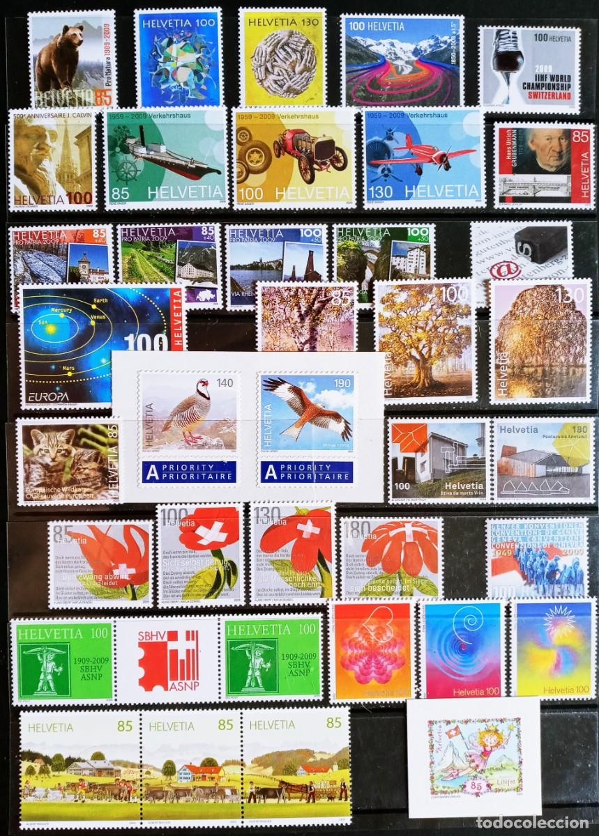 Sellos: SUIZA - IVERT ... A&Ntilde;O 2009 COMPLETO NUEVOS ** 48 SELLOS + 2 HOJAS BLOQUES - LOS DE LAS 2 FOTOS