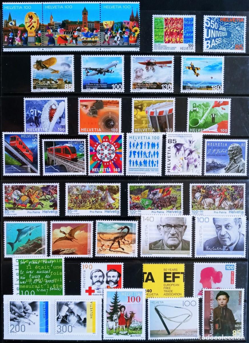 Sellos: SUIZA - IVERT ... A&Ntilde;O 2010 COMPLETO NUEVOS ** 48 SELLOS + 1 HOJAS BLOQUES - LOS DE LAS 2 FOTOS
