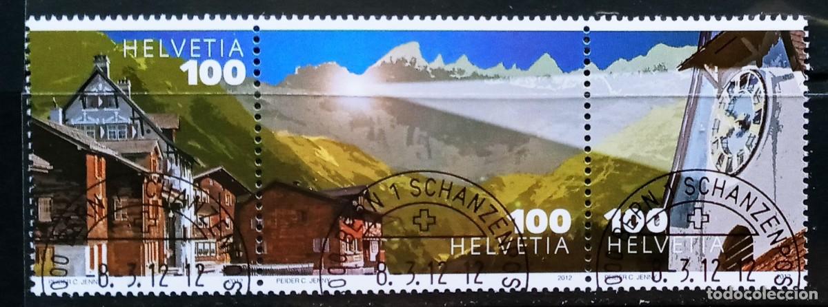 Sellos: SUIZA - IVERT 2169/71 USADOS - PATRIMONIO VISTAS DE ELM A&Ntilde;O 2012