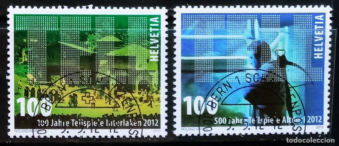 Sellos: SUIZA - IVERT 2172/73 USADOS - ANIV. DEL TEATRO DE LOS JUEGOS A&Ntilde;O 2012
