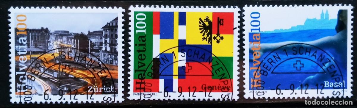 Sellos: SUIZA - IVERT 2188/90 USADOS - PUEBLOS DE SUIZA A&Ntilde;O 2012