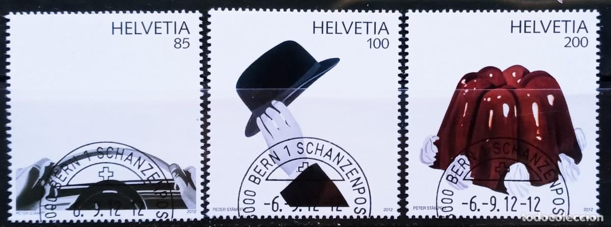 Sellos: SUIZA - IVERT 2191/93 USADOS - ARTE POP A&Ntilde;O 2012