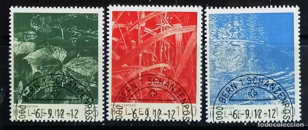 Sellos: SUIZA - IVERT 2194/96 USADOS - FRANZ GERTSH PINTOR Y GRAFISTA SUIZO A&Ntilde;O 2012