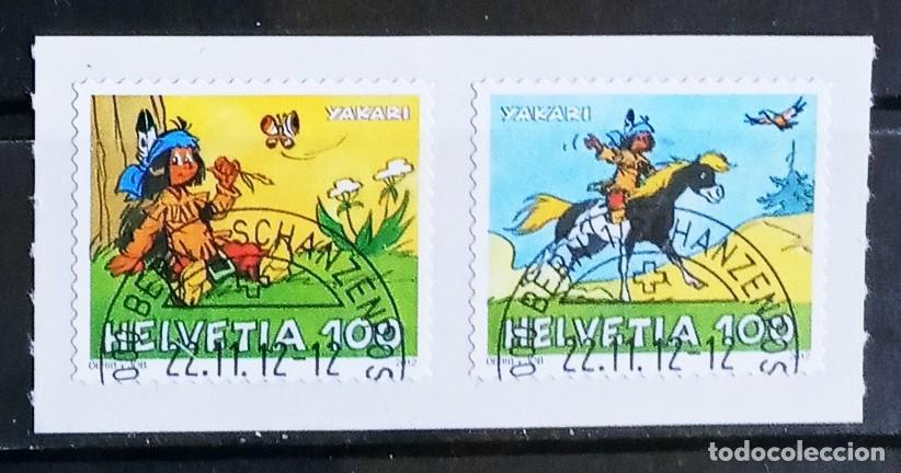 Sellos: SUIZA - IVERT 2201/02 USADOS - COMIC EL PEQUE&Ntilde;O INDIO YAKARY A&Ntilde;O 2012