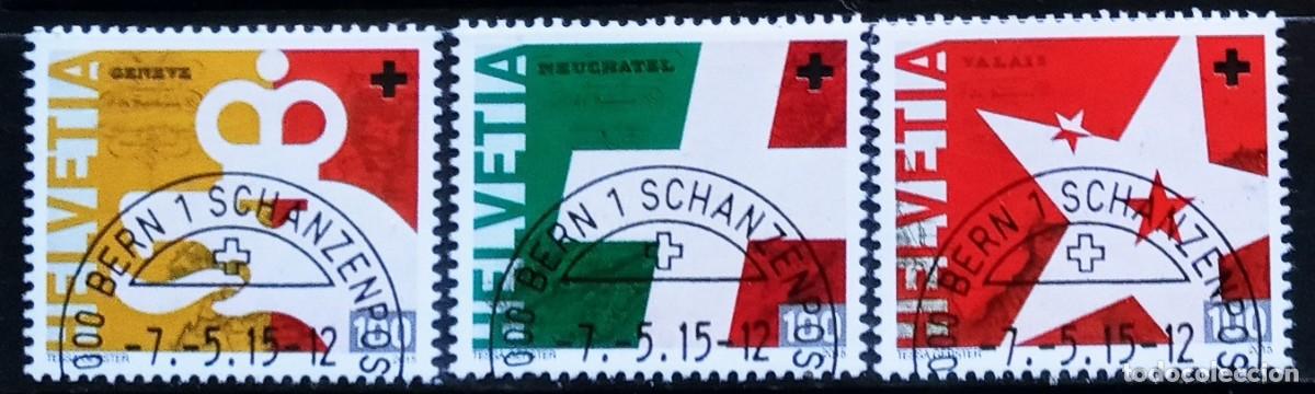 Sellos: SUIZA - IVERT 2318/20 USADOS - 200 A&Ntilde;OS DE LA CONFEDERACION SUIZA A&Ntilde;O 2015