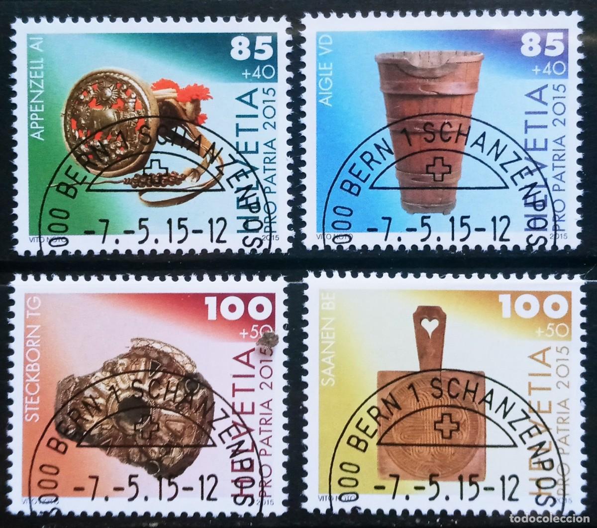 Sellos: SUIZA - IVERT 2323/26 USADOS - SERIE DE PRO PATRIA MUSEOS A&Ntilde;O 2015