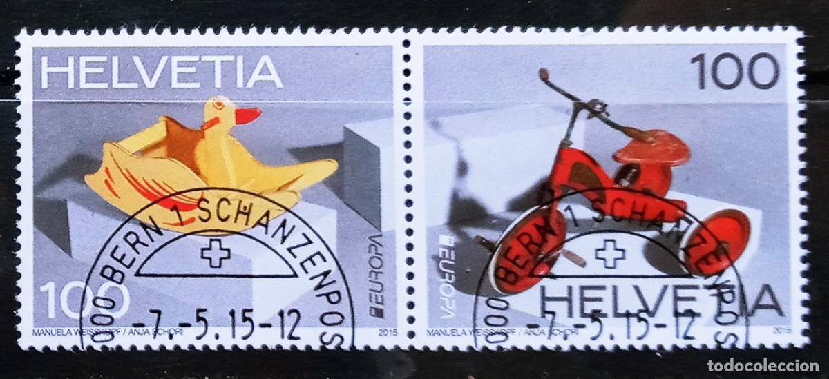 Sellos: SUIZA - IVERT 2327/28 USADOS - EUROPA CEPT A&Ntilde;O 2015 JUGUETES ANTIGUOS