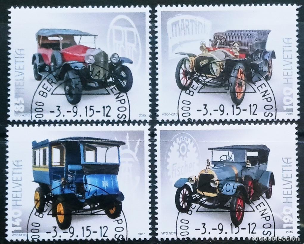 Sellos: SUIZA - IVERT 2330/33 USADOS - SERIE COCHES ANTIGUOS A&Ntilde;O 2015