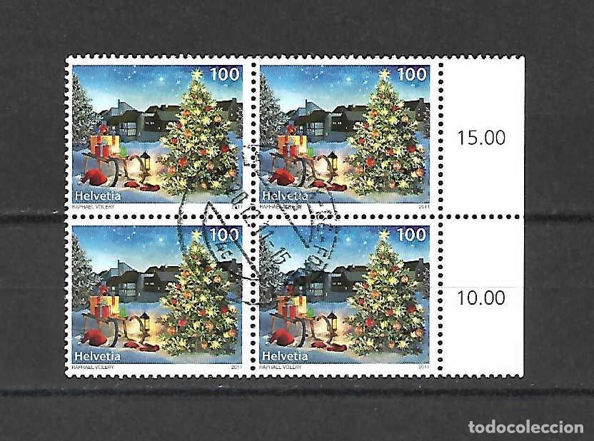 Sellos: 4 sellos de NAVIDAD de Suiza, del a&ntilde;o 2011