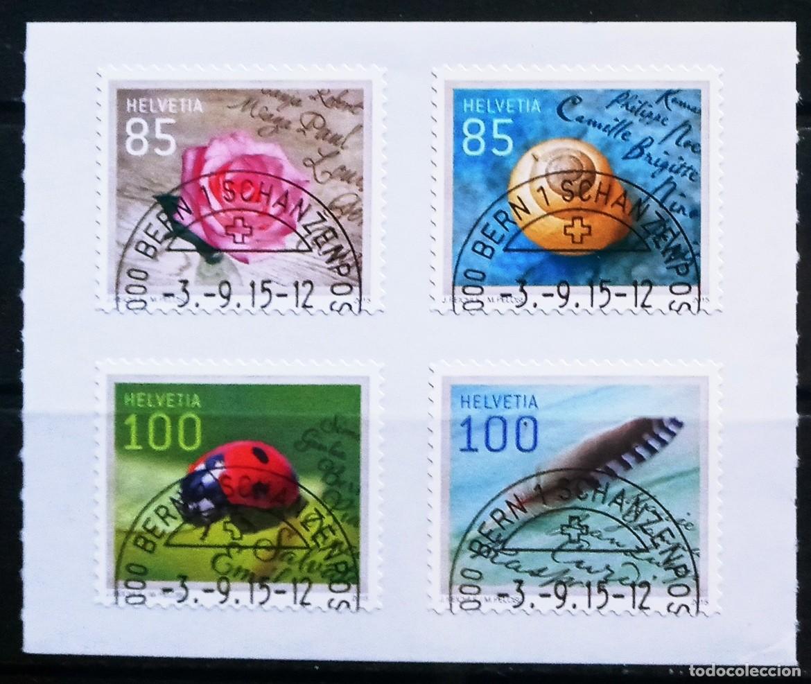 Sellos: SUIZA - IVERT 2340/43 USADOS - OCASIONES ESPECIALES FLORES FAUNA A&Ntilde;O 2015