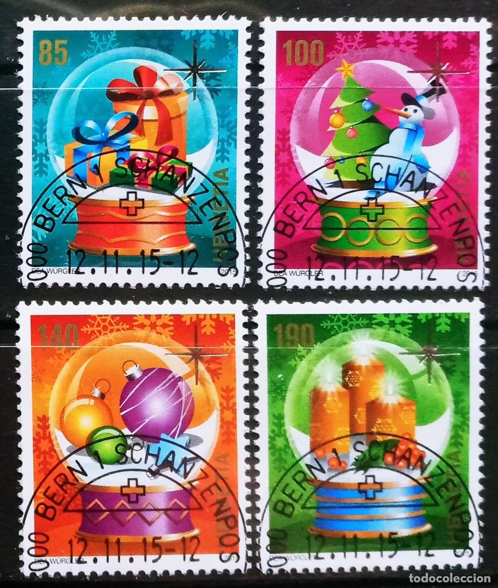 Sellos: SUIZA - IVERT 2345/48 USADOS - SERIE NAVIDAD A&Ntilde;O 2015