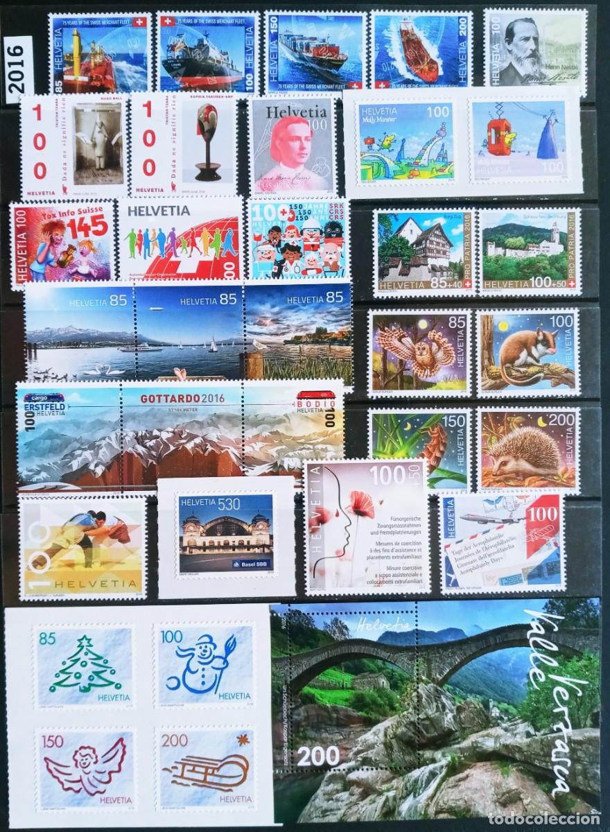Sellos: SUIZA - IVERT ... 45 SELLOS + 2 HOJAS BLOQUES DEL A&Ntilde;O 2016 NUEVOS ** - LOS DE LAS 2 FOTOS