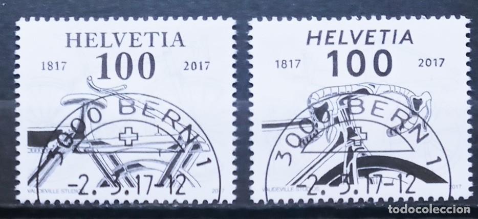 Sellos: SUIZA - IVERT 2406/07 USADOS - 200 A&Ntilde;OS DE BICICLETAS A&Ntilde;O 2017