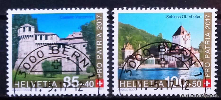 Sellos: SUIZA - IVERT 2417/18 USADOS - PRO PATRIA A&Ntilde;O 2017 CASTILLOS