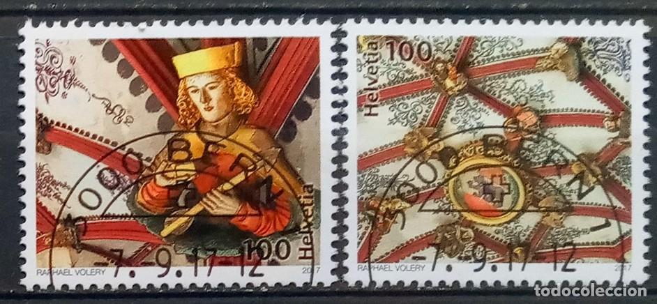 Sellos: SUIZA - IVERT 2426/27 USADOS 500 A&Ntilde;OS DE LA CATEDRAL DE BERNA TECHO ABOVEDADO DEL CORO A&Ntilde;O 2017