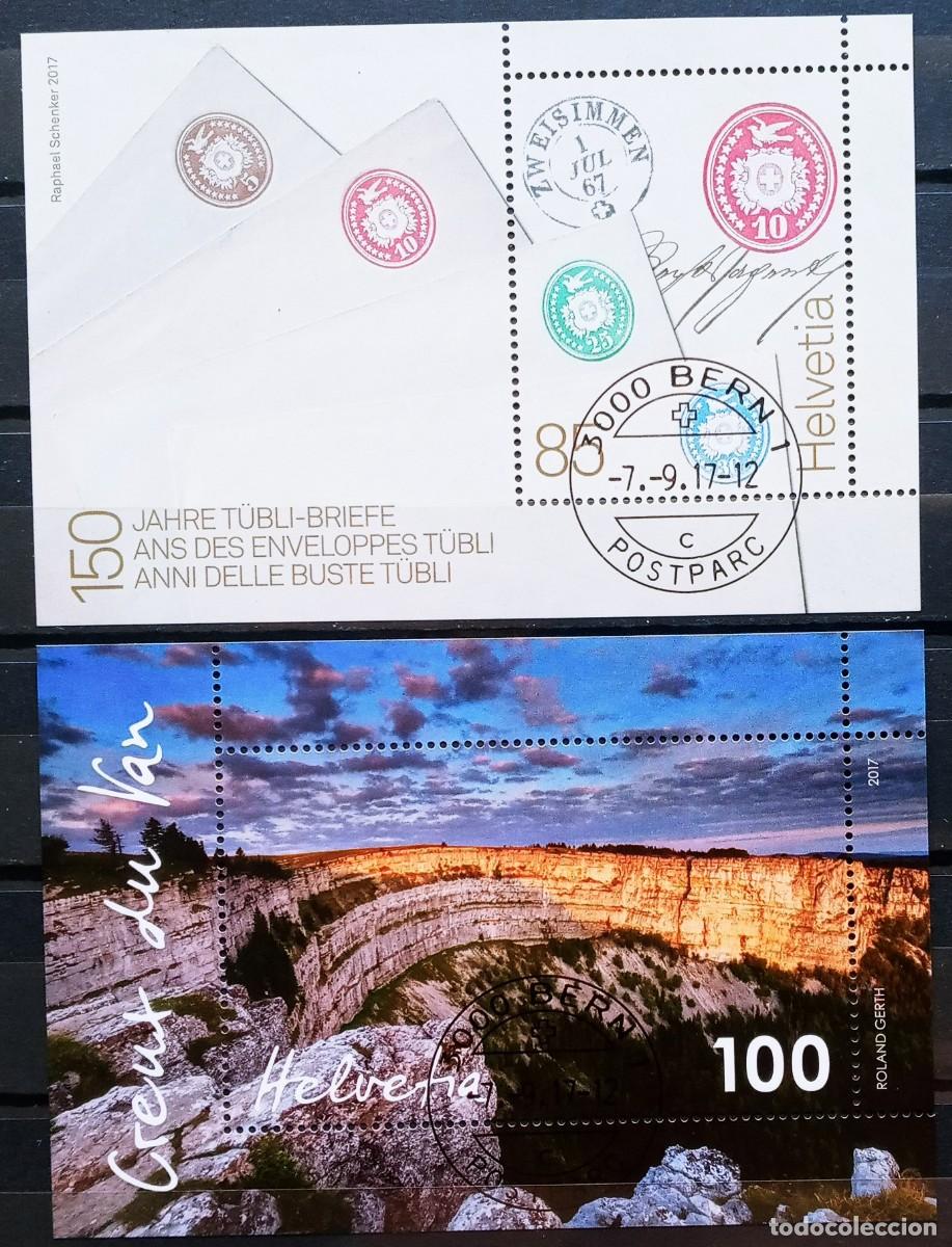 Sellos: SUIZA - IVERT 2436+ 2440 - 2 HOJAS BLOQUES USADOS A&Ntilde;O 2017