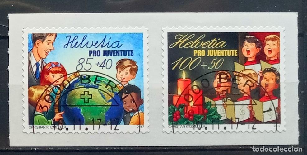 Sellos: SUIZA - IVERT 2446/47 USADOS - PRO JUVENTUDES A&Ntilde;O 2017