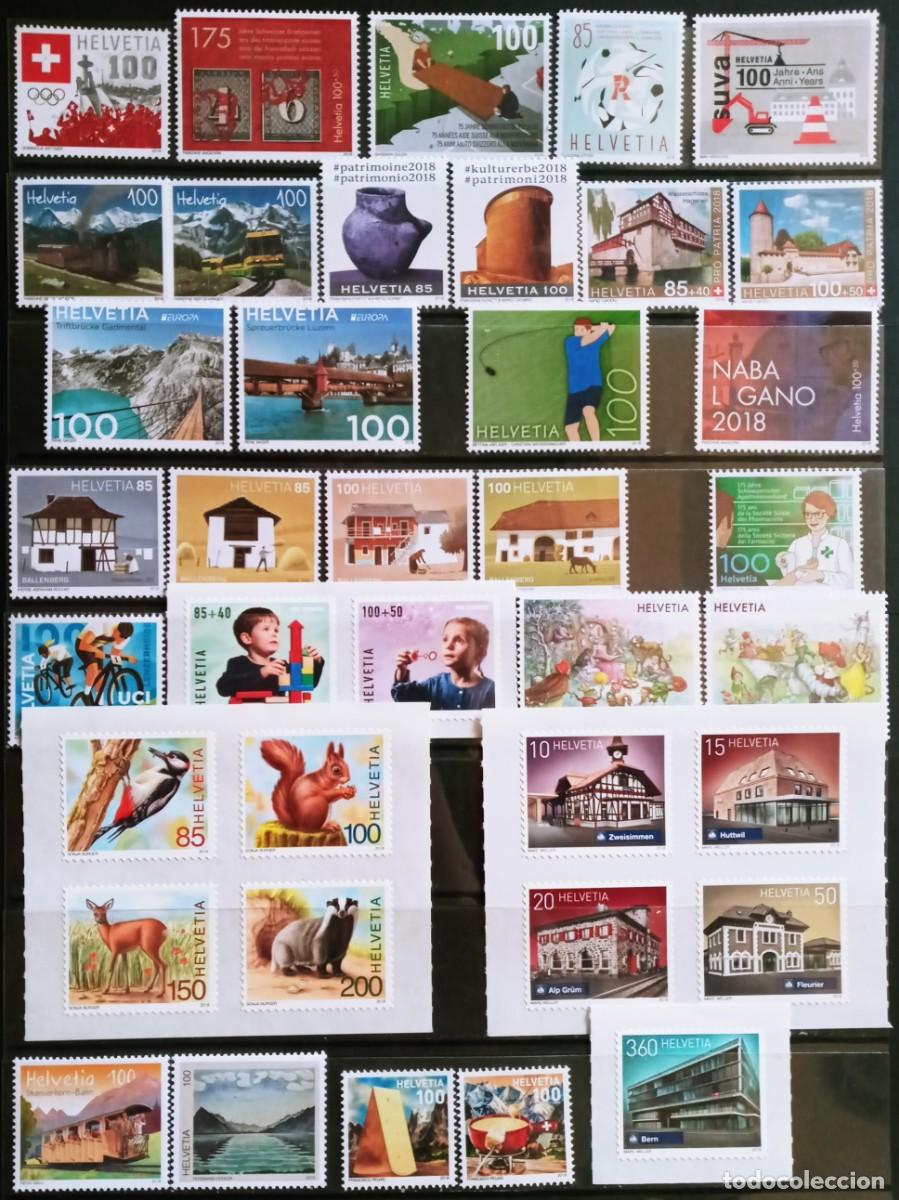 Sellos: SUIZA - IVERT ... 54 SELLOS + 2 HOJAS BLOQUES DEL A&Ntilde;O 2018 NUEVOS ** - LOS DE LAS 2 FOTOS