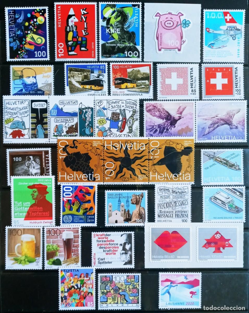 Sellos: SUIZA - IVERT ... 52 SELLOS + 2 HOJAS BLOQUES DEL A&Ntilde;O 2019 NUEVOS ** - LOS DE LAS 2 FOTOS