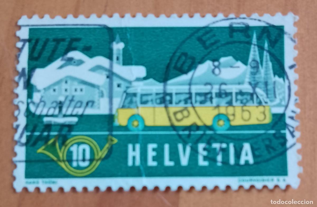 Sellos: SUIZA - V/F 10 - CORREO ALPINO, AUTOB&Uacute;S - A&Ntilde;O 1953, YV 537 - MATASELLO: BERNA 26.XII.1963