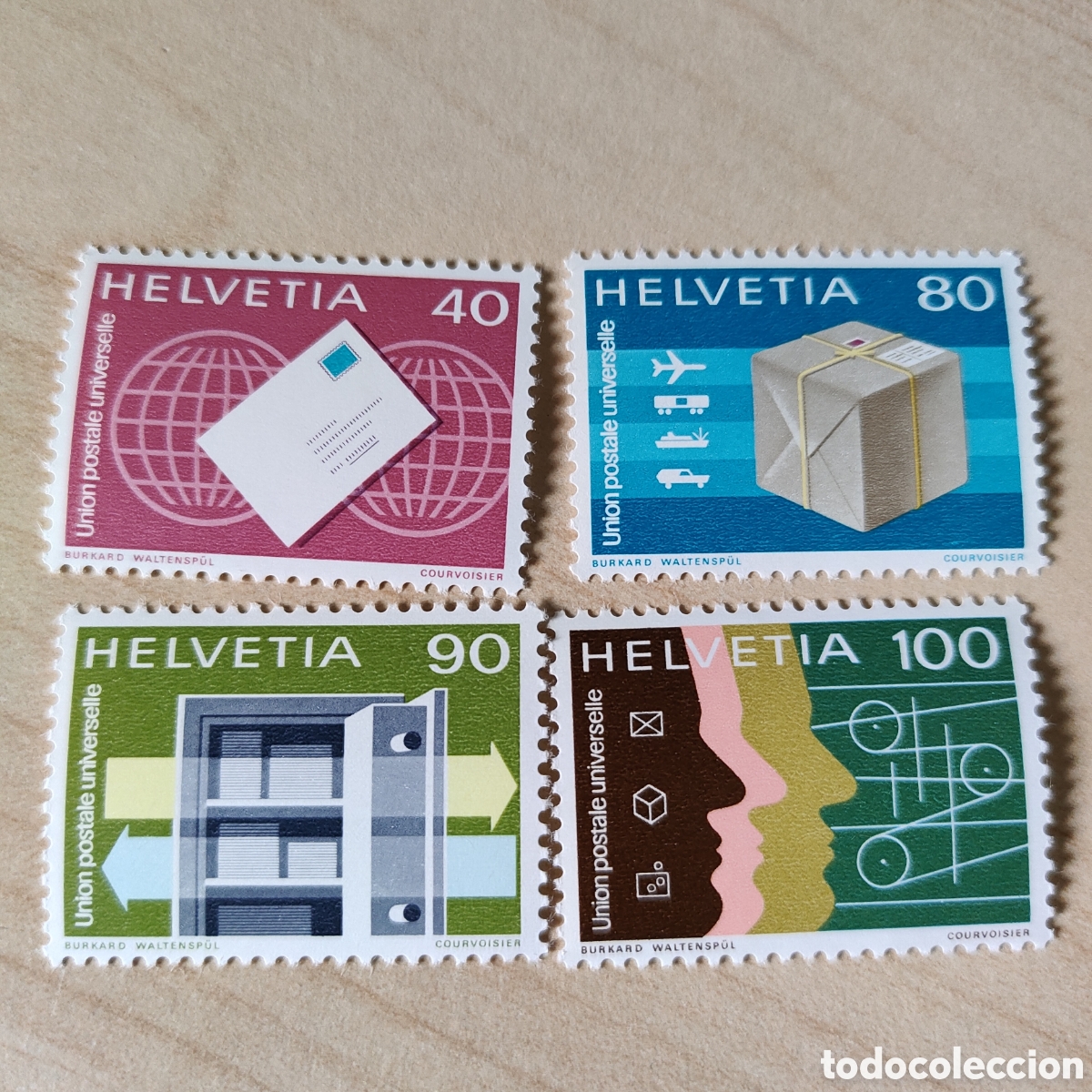Sellos: SA1 SUIZA Helvetia YVERT NUM. 453 a 456 SERIE COMPLETA MNH **