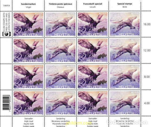 Sellos: 605607 MNH SUIZA 2019 EUROPA CEPT 2019 - NATIONAL BIRD