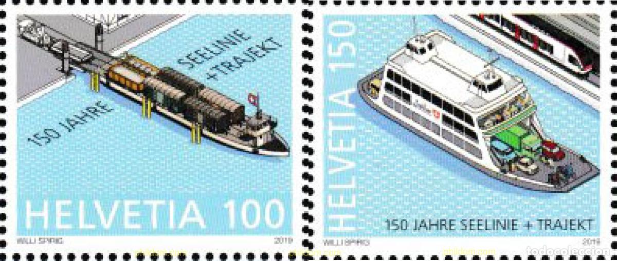 Sellos: 605595 MNH SUIZA 2019 150 A&Ntilde;OS DEL FERRI I DE LA LINEA FERREA
