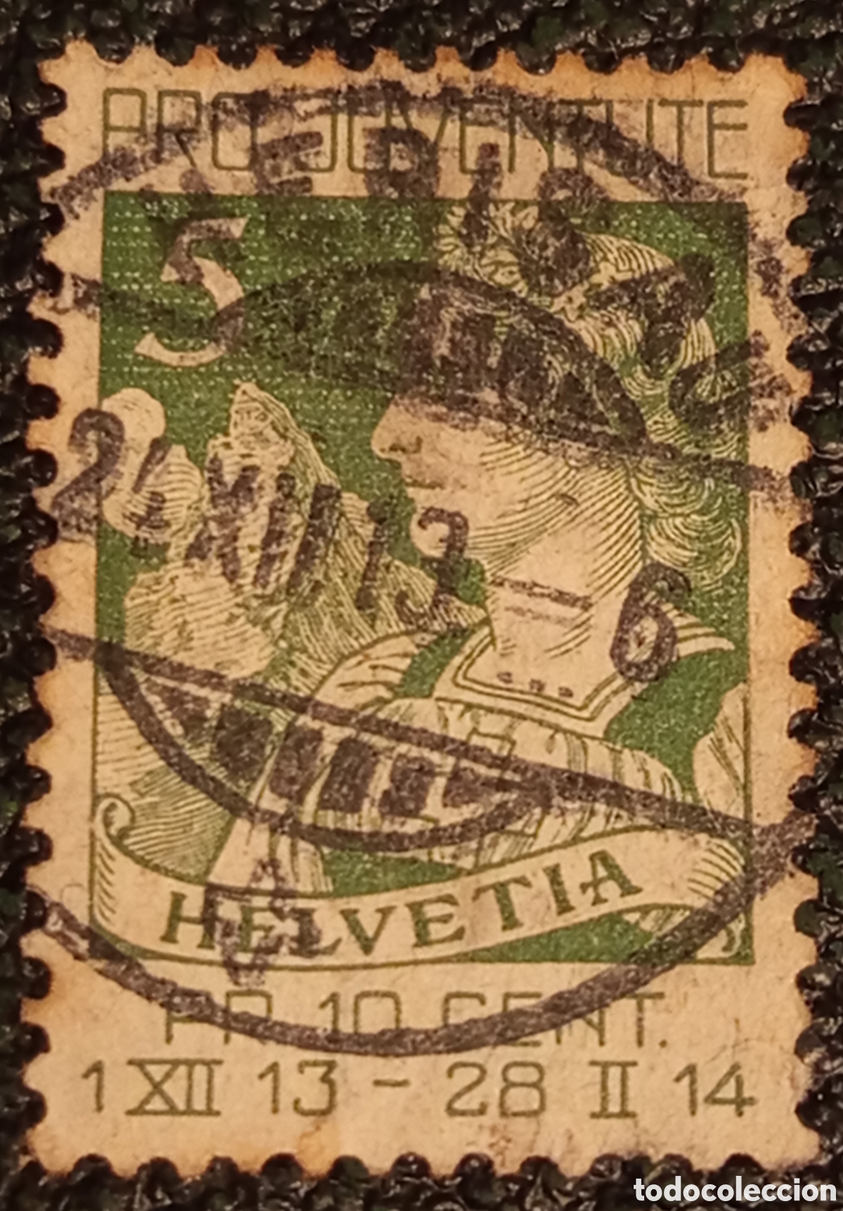 Sellos: Sello Suiza 1913 Pro Juventute 5c Helvetia Usado Cat&aacute;logo Michel 117