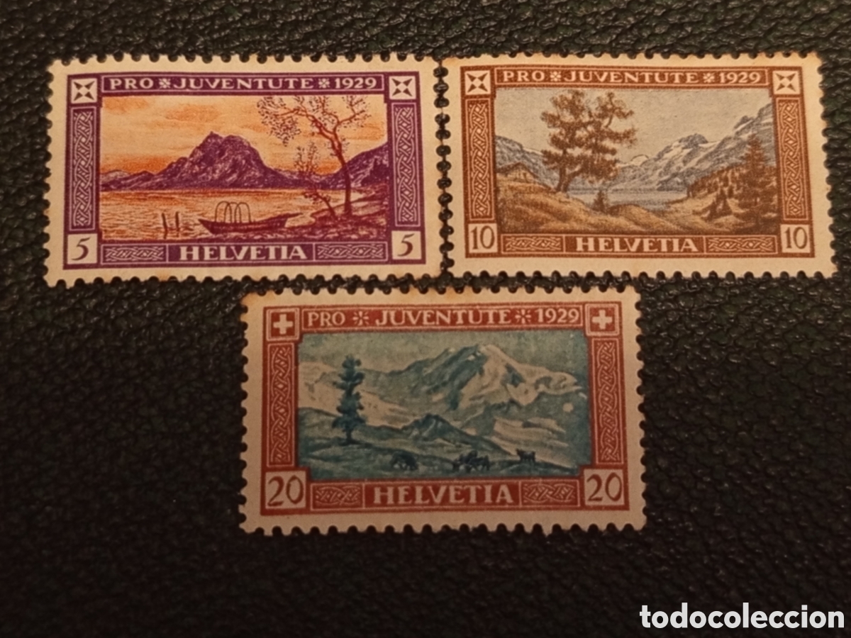 Sellos: &rdquo;Suiza 1929 Pro Juventute set 3v Scott B49-51 con charnela MH&rdquo; (