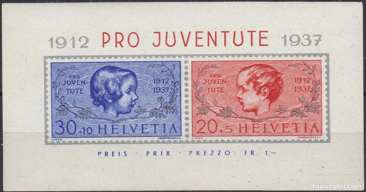 Sellos: HB* SUIZA 1937, YT 3