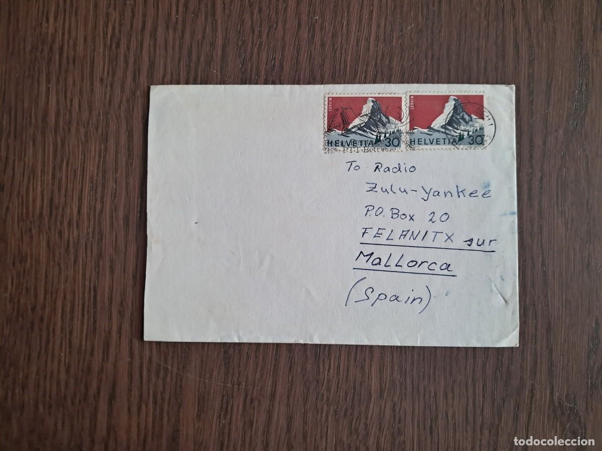 Sellos: sobre, carta circulada con sellos de Suiza, a&ntilde;o 1975. radioaficionado.